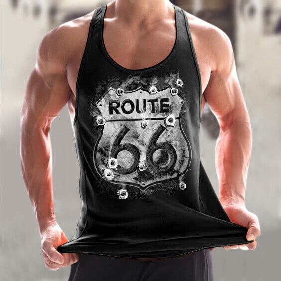 2022. aasta suvi New Route 66 Letter, 3D-prinditud varrukateta jahedad püksid, meeste fitness, lihasevest, hipsteri vabaaja tänavarõivaste topid