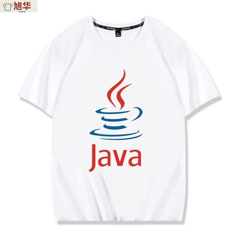 XIN YI Visokokvalitetna muška majica s tiskanim JAVA slovima od 100% pamuka, ležerna labava Cool majica s o-izrezom, majice s kratkim rukavima, muške majice