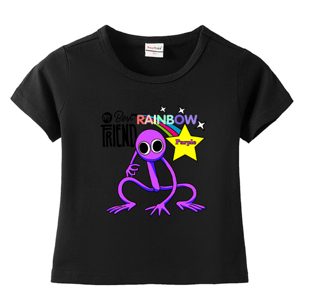 Nou Cute Rainbow Friends Tricou Joc Imprimare Desene Animate Gfit Gfit Băieți Fete Haine pentru copii Tricouri cu mânecă scurtă Harajuku Top