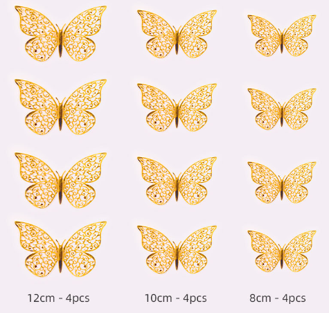 12 tk Kunstlik liblikas palju õnne sünnipäevaks tordipealne Kuldne 3D liblikad koogipealsed pulmapeo küpsetamiseks magustoidu kaunistamiseks