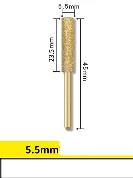 4,0 / 4,8 / 5,5 MM grandininio pjūklo antgaliai titanu dengtos deimantinės šlifavimo galvutės galandiklis švitrinio pjūklo grandinės didelio kietumo elektrinė dildė