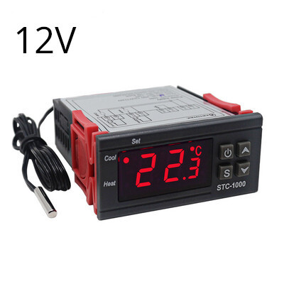 Skaitmeninis temperatūros valdiklis Farenheito laipsnių Celsijaus termostatas su NTC jutikliu 2 relės STC-1000 ITC-1000 šaldytuvui