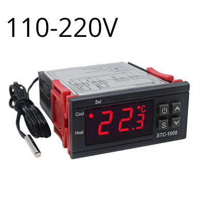 Skaitmeninis temperatūros valdiklis Farenheito laipsnių Celsijaus termostatas su NTC jutikliu 2 relės STC-1000 ITC-1000 šaldytuvui