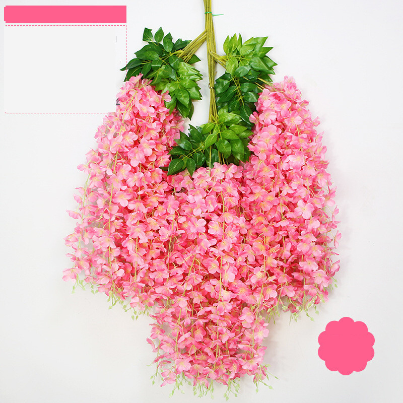 Wisteria kunstlilleviinapuud pulmade kodukaunistamise tarbed siidist luuderotangist seina aiakaunistuseks võltslilled