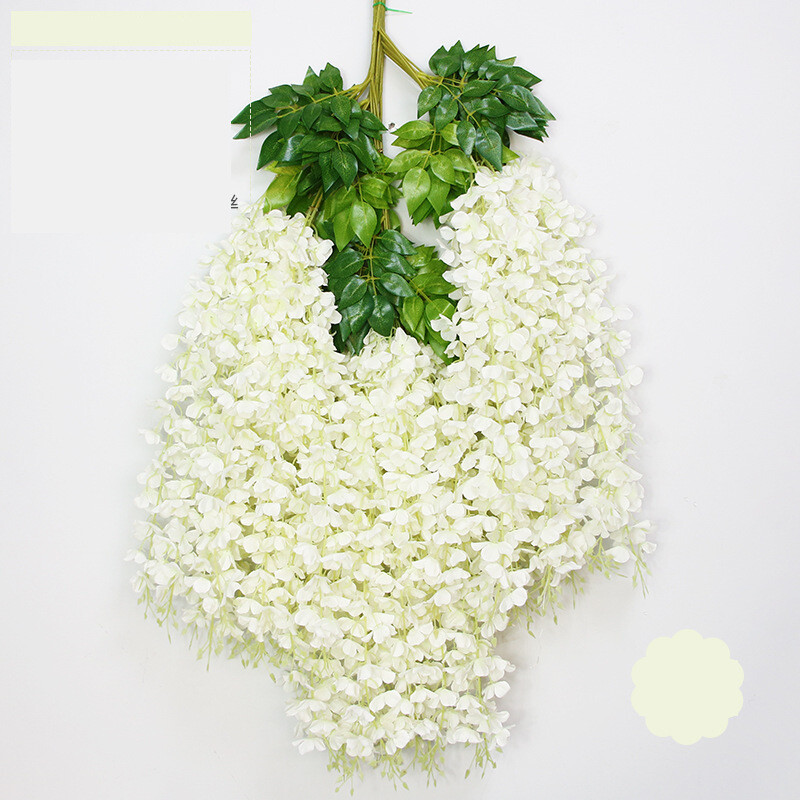 Wisteria kunstlilleviinapuud pulmade kodukaunistamise tarbed siidist luuderotangist seina aiakaunistuseks võltslilled