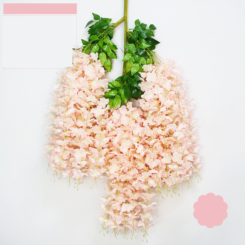 Wisteria kunstlilleviinapuud pulmade kodukaunistamise tarbed siidist luuderotangist seina aiakaunistuseks võltslilled