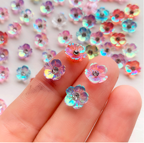 30 tk Uus armas mini läikiv teemant lill, küünte kivid kalliskivid särav küünte kunst ehted maniküür küünte kaunistus aksessuaar