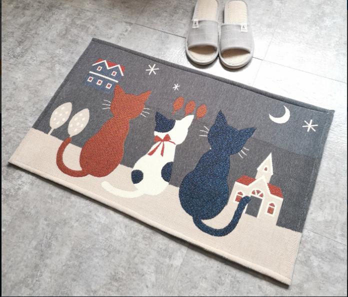 1tk 40*60cm armsad kassloomad mustriga libisemisvastase seemisnahast vaiba uksematt uksematt väliköök elutoa põrandamatt vaip