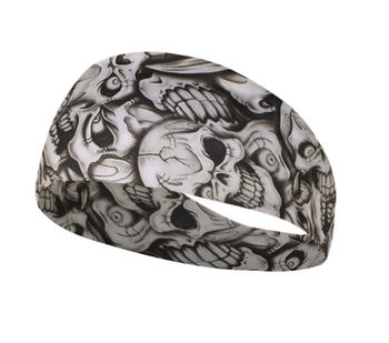 Cool Skull Sweat Headband Headshanf Κορδέλα μαλλιών Jog Basketball Running Sweatband Αθλητική ασφάλεια για γυναίκες Άνδρες