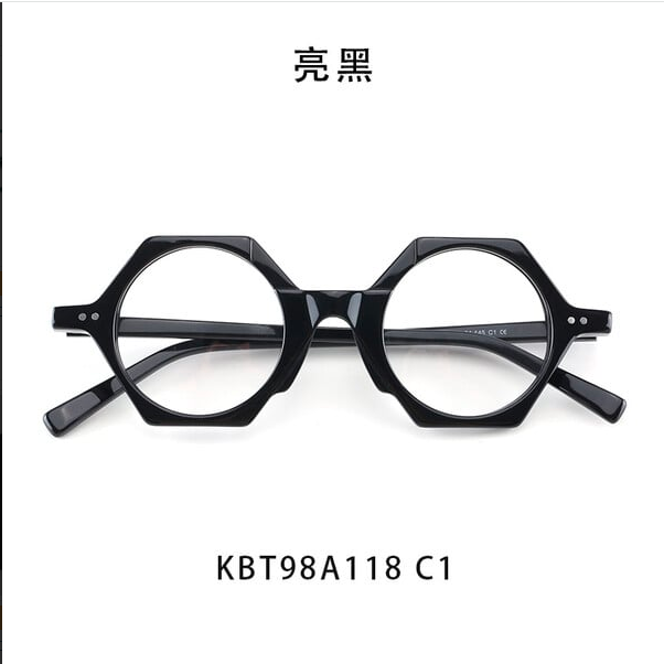 Vintage Okrugle poligonalne naočale Ručno izrađene muške naočale od acetata Okviri za naočale za blizinu slavnih