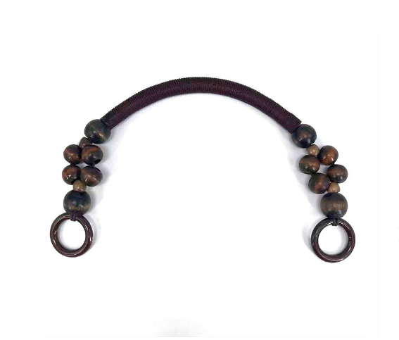 2 vnt. 37/48 cm spalvoto krepšio rankenos Nailono virvės pynimo medinių karoliukų rankena pečių dirželis Rankų dirželiai „pasidaryk pats“ siuvami rankinės priedai