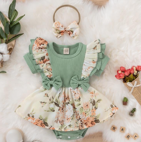 Ma & baby 0-24 Bulan bayi perempuan baru lahir, baju terusan putri motívum bunga tüll bordir Jumpsuit pesta ulang tahun balita D06