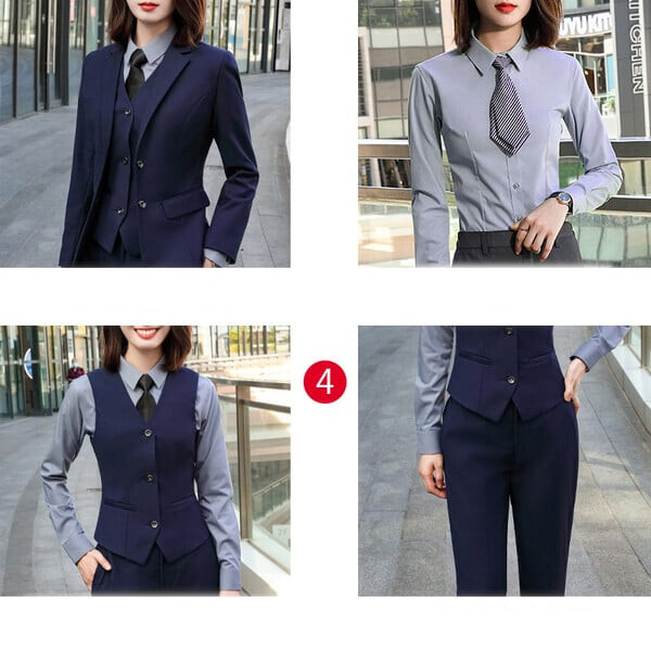 Serge Ženski komplet odjeće za putovanje na posao Ženski trodijelni ležerni, elegantni ženski trodijelni odijelo, uski sakoi s jednim kopčanjem