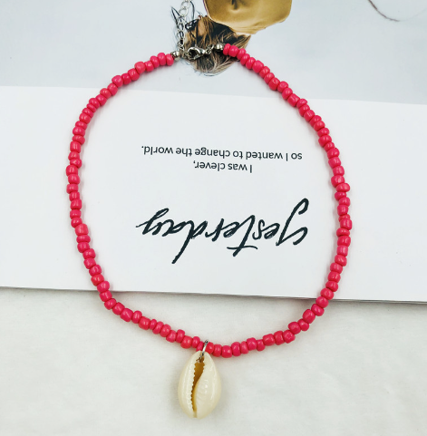 Vienkāršu sēklu krelles gliemežvāku kaklarota sievietēm, stīgu pērlītēm, īsiem apvalkiem, kaklarota, kaklarota, rotaslieta, 16 collas, kaklarota, dāvana