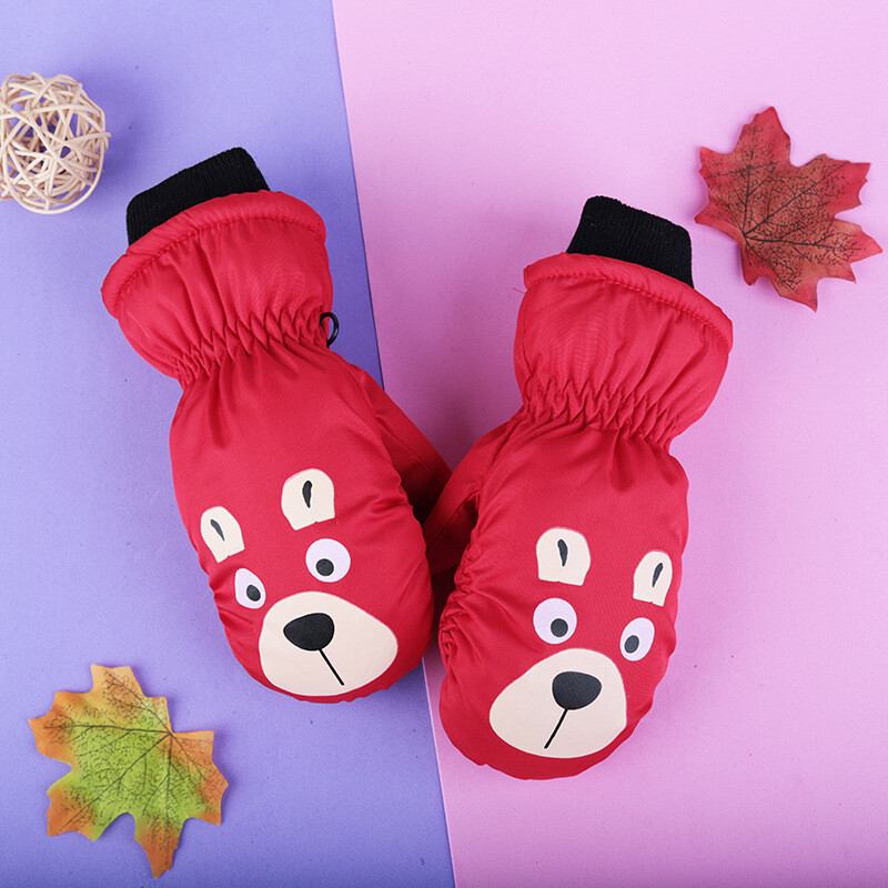 Cimdi mazuļiem Bērniem Cimdi Ziemas silti Slēpošanas cimdi Bērniem Braukšanai Ārā Vēja necaurlaidīgi Ūdensizturīgi Mazi bērni Zēni Meitenes 1-12 g.