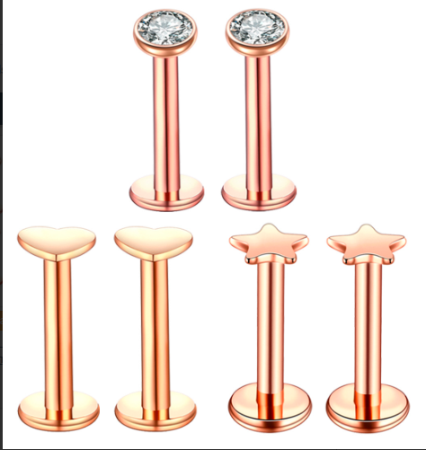 12 ΤΕΜ/Σετ Σετ καρφιά για τρύπημα Ab Labret Κρυστάλλινα καρφιά για χείλη Labret Μαζική συσκευασία ζιργκόν Tragus Piercing Σκουλαρίκι χόνδρου πολλά κοσμήματα