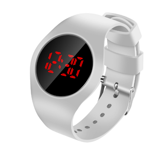 Ceas digital pentru femei Ceas pentru fete din silicon Ceas electronic rotund cu personalitate Ceas de mână digital pentru sport în aer liber, rezistent la apă