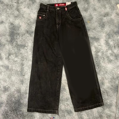 JNCO Y2K džinsai Gatvės drabužiai Hip Hop Graphic Baggy Retro mėlyni džinsai Kelnės Vyrai Moterys 2023 m. Naujos Harajuku aukšto liemens plačios kelnės