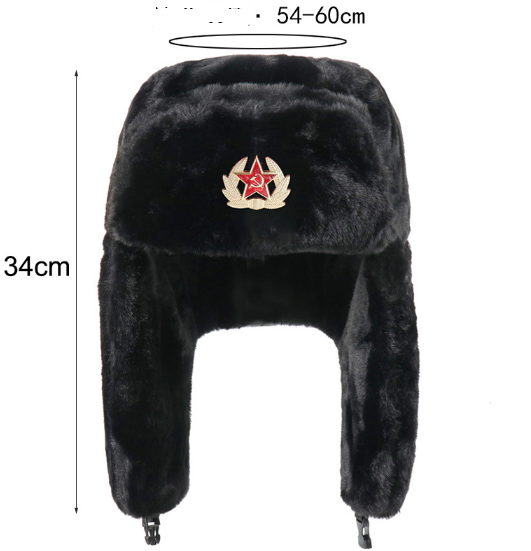 Ruska bombaška kapa za van, topli štitnici za uši, muške i ženske, univerzalne zimske skijaške kape, vojna značka, zadebljane kape