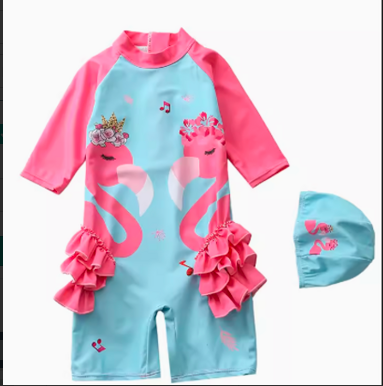 Kupaći kostim Jednodijelni kupaći kostim za djevojčice Jednorog Sirena za djevojčice s kratkim rukavima Zaštita od sunca Dječji kupaći kostimi Kupaći kostimi