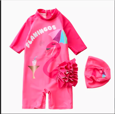 Kupaći kostim Jednodijelni kupaći kostim za djevojčice Jednorog Sirena za djevojčice s kratkim rukavima Zaštita od sunca Dječji kupaći kostimi Kupaći kostimi