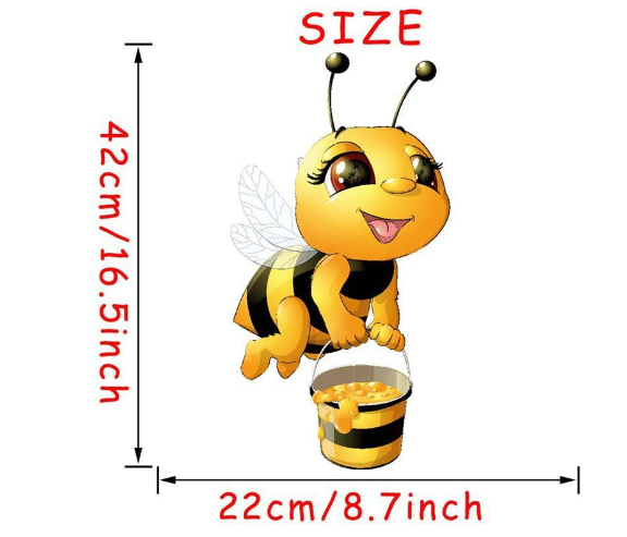 M461 Cute Little Bee Cartoon Αυτοκόλλητο τοίχου με έντομα Παιδικό υπνοδωμάτιο Διακόσμηση Αυτοκόλλητο Νηπιαγωγείο Ψυγείο Τουαλέτας Αυτοκόλλητο