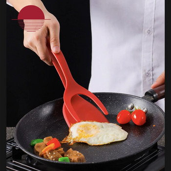 Флип клещи Кухненски щипки 2-в-1 прибори за кухня щипка за пържоли шпатула щипки машина за готвене на палачинки аксесоари инструменти за приспособления
