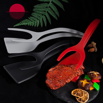 Clești cu răsturnare Clești de bucătărie Ustensile 2-în-1 pentru clemă de bucătărie Clește pentru spatulă pentru friptură Accesorii pentru mașină de gătit clătite Instrumente gadget