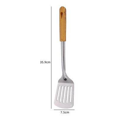 Posuđe od nehrđajućeg čelika Neprianjajuća lopatica za pecivo Drvena drška Žlica za juhu Žlica za vruću posudu Cjedilo Kuhinjski pribor za kuhanje