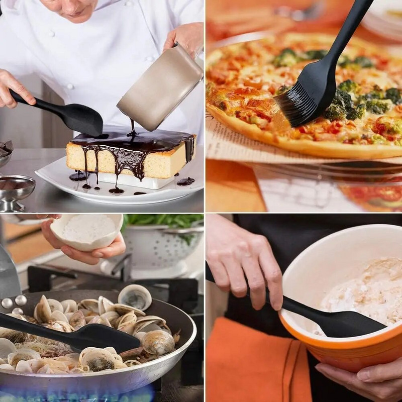 6 vnt. Silikoninių mentelių rinkinys Nelipnus karščiui atsparus aliejaus teptukas Tortų kremas Mentele Kepimas Kepimas Maišymas Virtuvės reikmenys Virtuvės įrankiai