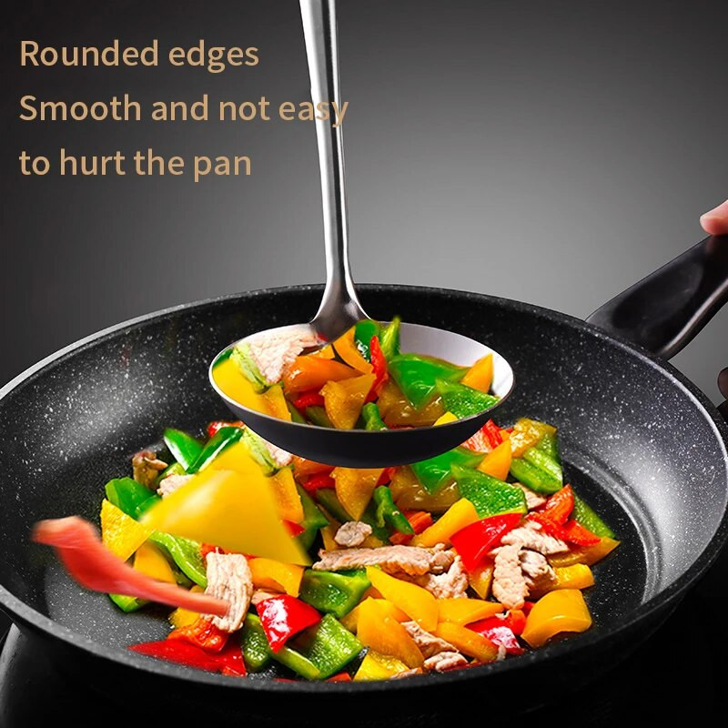 304 Pika käepidemega roostevabast terasest wok-labidas küpsetusseadmed Köögiriistad Piludega riisilusikas Kööginõud Põletusvastased Keerajad