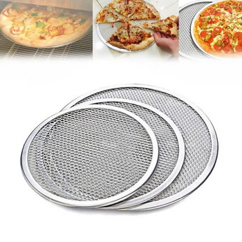Професионална кръгла тава за печене на фурна за пица, решетка за барбекю, незалепваща мрежеста мрежа (12 инча)