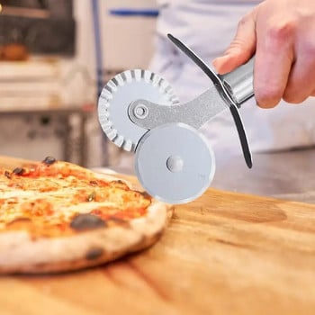 Резачка за пица от неръждаема стомана Колело за нарязване Торта Хляб Пайове Кръгъл нож Печене на тесто за тесто Кухня Инструмент за готвене
