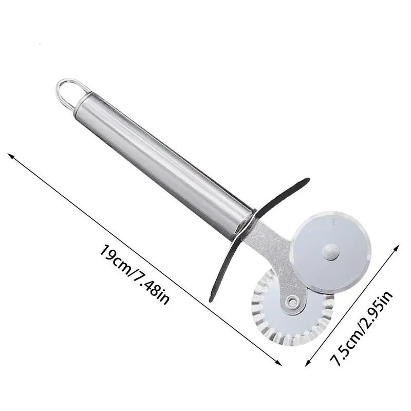 Nerūdijančio plieno picos pjaustytuvas su ratuke pyrago pyrago pyragas apvalus peilis makaronų tešlos kepimo virtuvės gaminimo įrankis