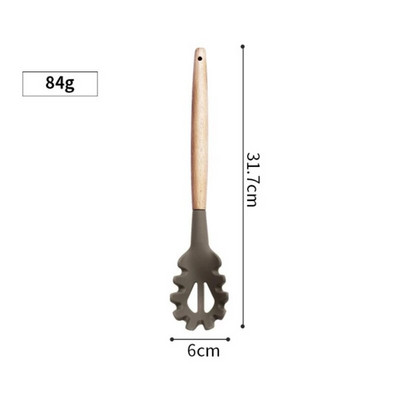 Silikono virtuvės reikmenų rinkinys Silikoniniai nepridegantys virtuvės reikmenys Ekologiški virtuvės gaminimo įrankiai Medinė rankena Mentele Kiaušinių plaktuvai