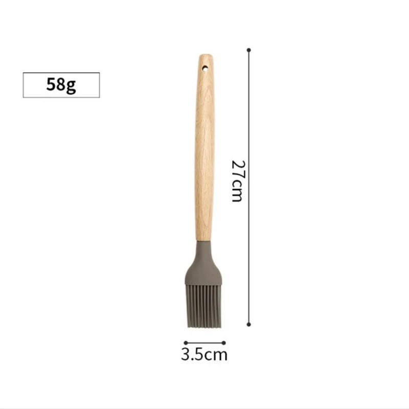 Silikono virtuvės reikmenų rinkinys Silikoniniai nepridegantys virtuvės reikmenys Ekologiški virtuvės gaminimo įrankiai Medinė rankena Mentele Kiaušinių plaktuvai