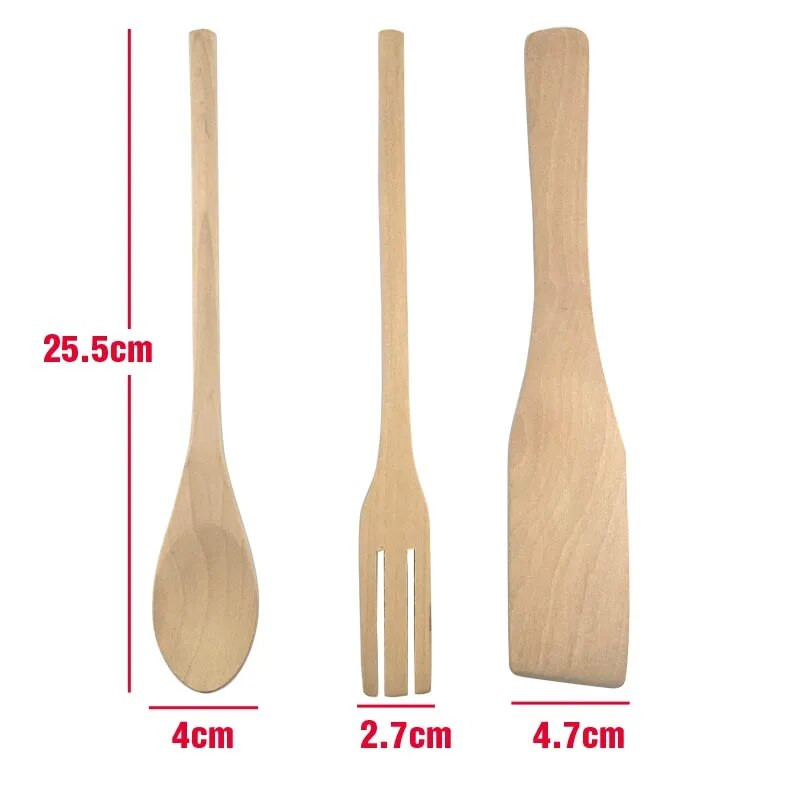 Ustensile de bucatarie din lemn masiv Gadget din lemn masiv lingura furculita spatula unelte naturale de bucatarie