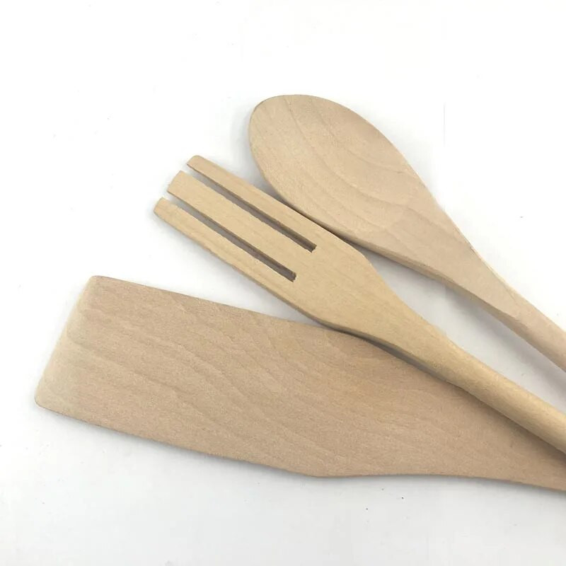 Ustensile de bucatarie din lemn masiv Gadget din lemn masiv lingura furculita spatula unelte naturale de bucatarie