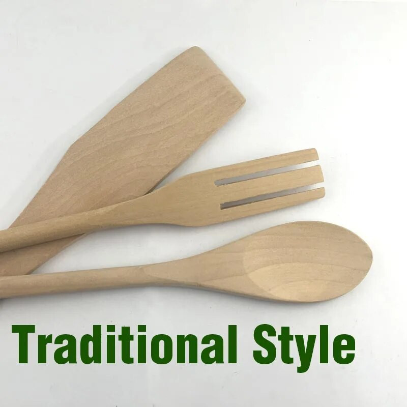 Ustensile de bucatarie din lemn masiv Gadget din lemn masiv lingura furculita spatula unelte naturale de bucatarie