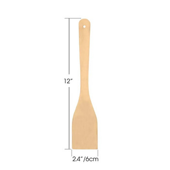 Ξύλινα σκεύη κουζίνας Πιρούνι κουταλιού Σπάτουλα μαγειρέματος Ανακατεύοντας Εργαλείο κουζίνας Μασίφ ξύλο Εργαλείο σαλάτας για Wok Frypan