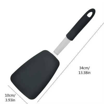 Rozsdamentes acél főzőlapát, magas hőmérsékletnek ellenálló, rugalmas szilikon spatula hal és palacsinta sütéséhez