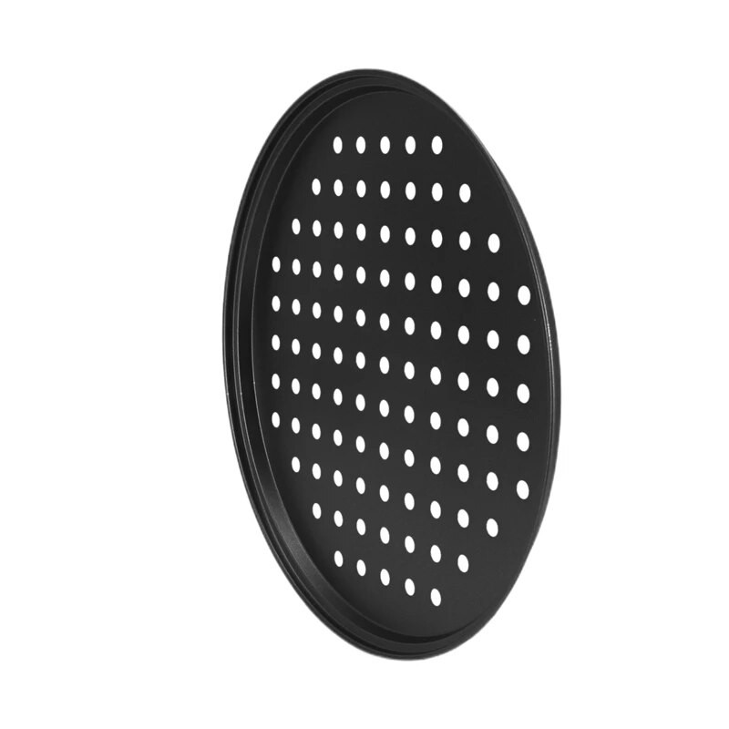 2 csomag 11 hüvelykes személyi perforált pizzaserpenyők, szénacél, tapadásmentes bevonattal, könnyen tisztítható pizzasütőtálca