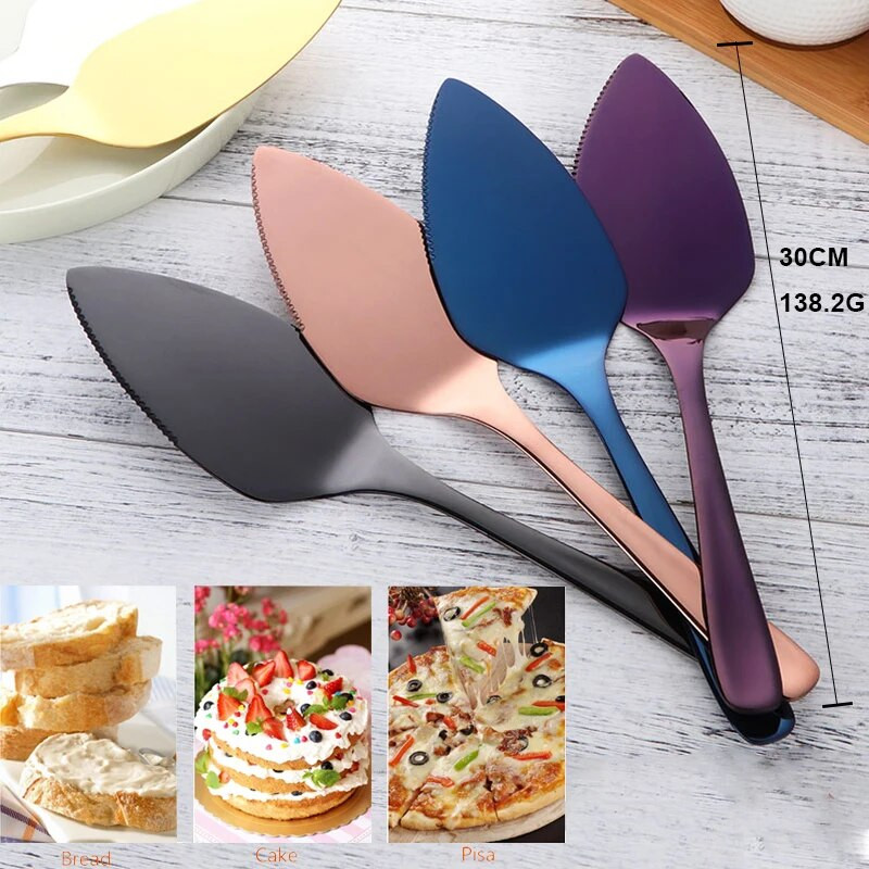 304 Rozsdamentes acél torta pizza lapát spatula sütés péksütemény eszközök partik Esküvői tortaszerviz Kés vágó tortadíszítő eszközök