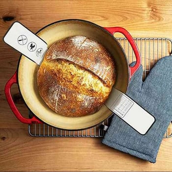 2 бр. Силиконова подложка за печене на холандска фурна за печене на хляб Незалепваща подложка за печене с дълга дръжка 8,3 инча листове за многократна употреба