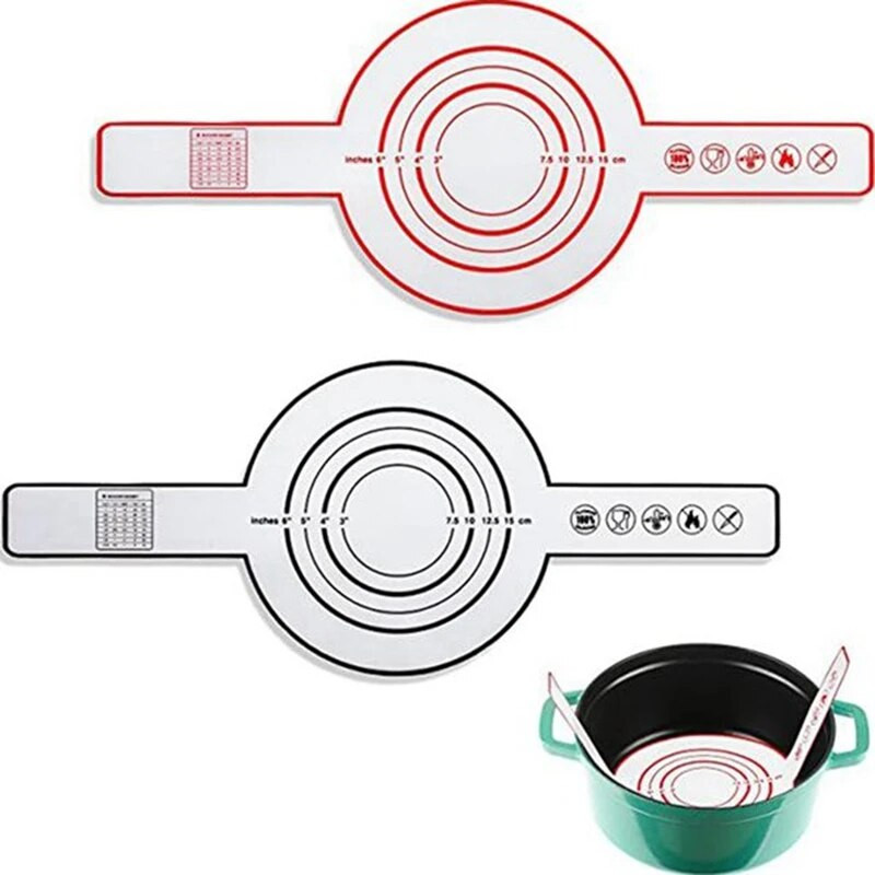 2 kom silikonske podloge za pečenje kruha u nizozemskoj pećnici Neljepljiva podloga za pečenje s dugom ručkom 8,3 inča listovi za višekratnu upotrebu