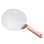 10 colių medinė rankena nerūdijančio plieno pernešimo kastuvas torto picos saugus kepimo įrankis didelis apvalus kastuvas