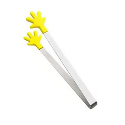 1/2 vnt Kūrybiškos mažos delninės silikoninės maisto žnyplės nerūdijančio plieno ledo gnybtas Mini desertas su lediniais saldainiais maisto indai BBQ spaustukais