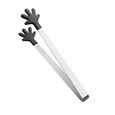 1/2 vnt Kūrybiškos mažos delninės silikoninės maisto žnyplės nerūdijančio plieno ledo gnybtas Mini desertas su lediniais saldainiais maisto indai BBQ spaustukais