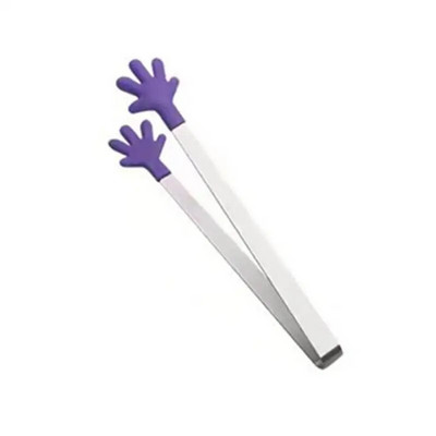 1/2 vnt Kūrybiškos mažos delninės silikoninės maisto žnyplės nerūdijančio plieno ledo gnybtas Mini desertas su lediniais saldainiais maisto indai BBQ spaustukais