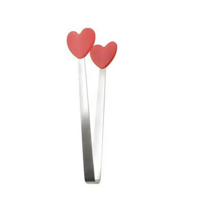 1/2 vnt Kūrybiškos mažos delninės silikoninės maisto žnyplės nerūdijančio plieno ledo gnybtas Mini desertas su lediniais saldainiais maisto indai BBQ spaustukais